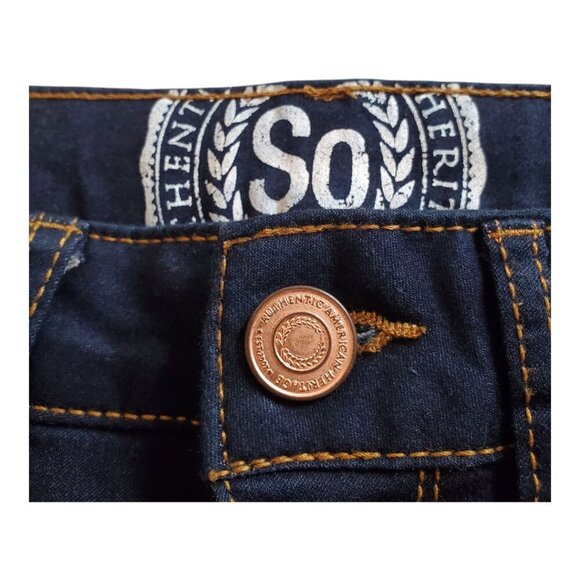 SO Authentic American Heritage SZ 7 Bermuda Blue Stretch Denim Jean Shorts - Picture 4 of 10